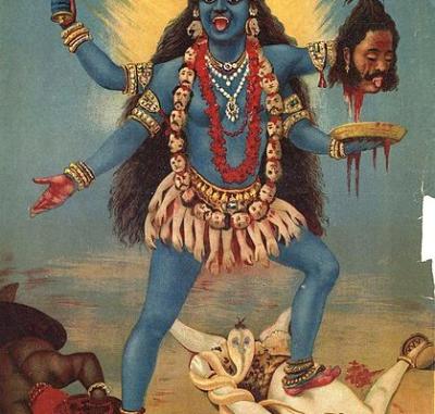 A detail from Raja Ravi Varma's painting of Kali. Photo: Public domain/Wikipedia