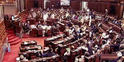 Parliamentarians in the Rajya Sabha during the ongoing Winter Session of Parliament, in New Delhi, December 19, 2022. Photo: Sansad TV screengrab via PTI