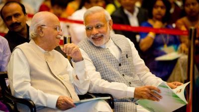 L.K. Advani and Narendra Modi. Photo: BJP Gujarat website