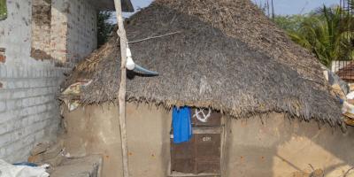 A migrant worker's locked house in the village. Photo: Chinar Shah.