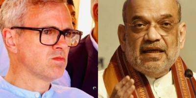 J&K chief minister Omar Abdullah (L) and Union home minister Amit Shah.